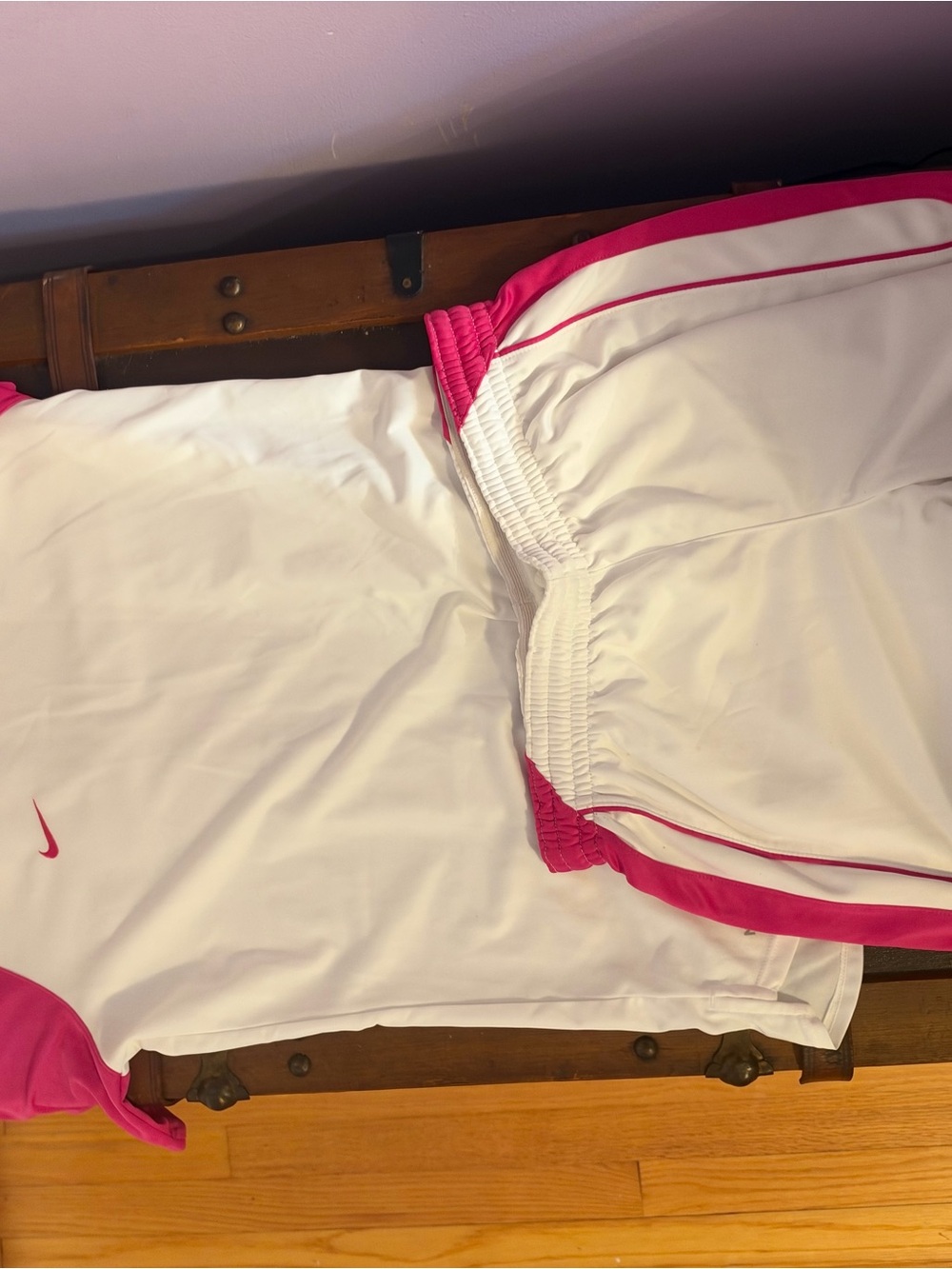Nike Girl’s White & Pink Athletic Shorts